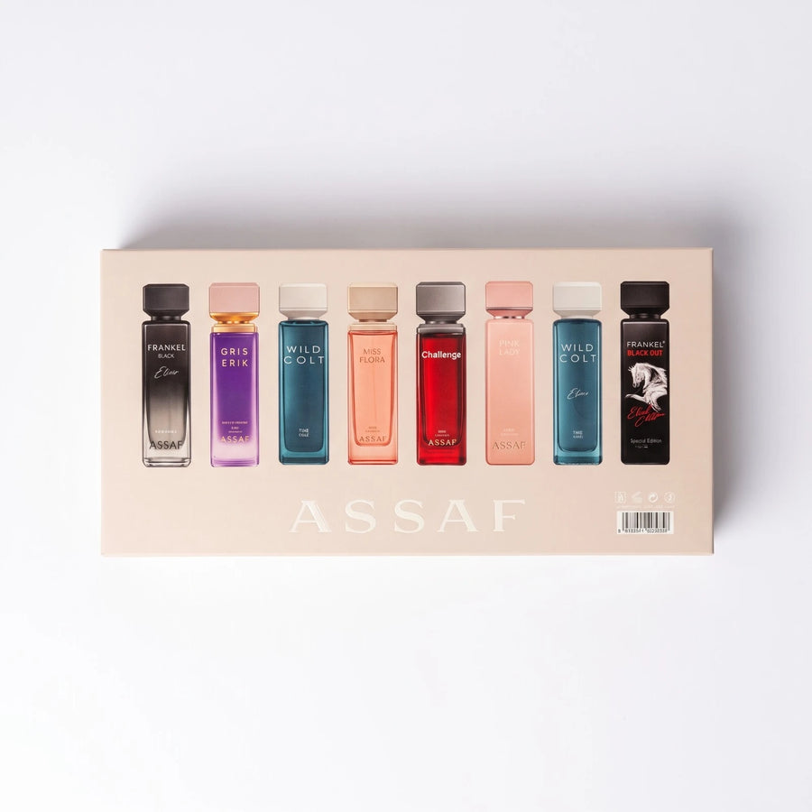 Assaf Perfume Collection gift set with 8 perfumes