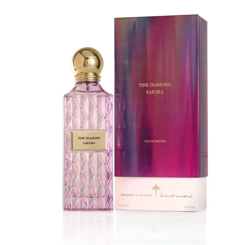 Ibrahim Al Qurashi Pink Diamond Sakura Eau de Parfum with its box, 200 ml